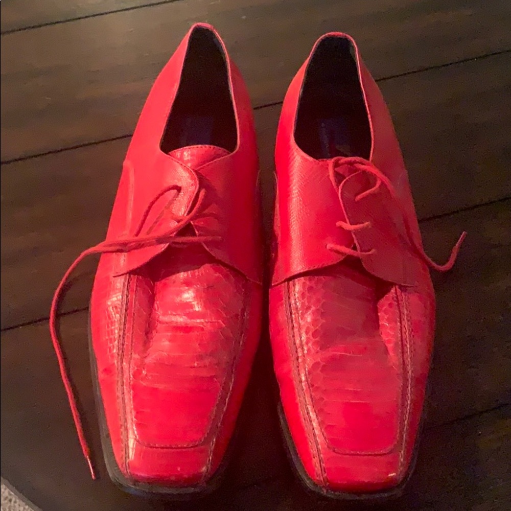 Giorgio Brutini red snake skin leather shoes 13M